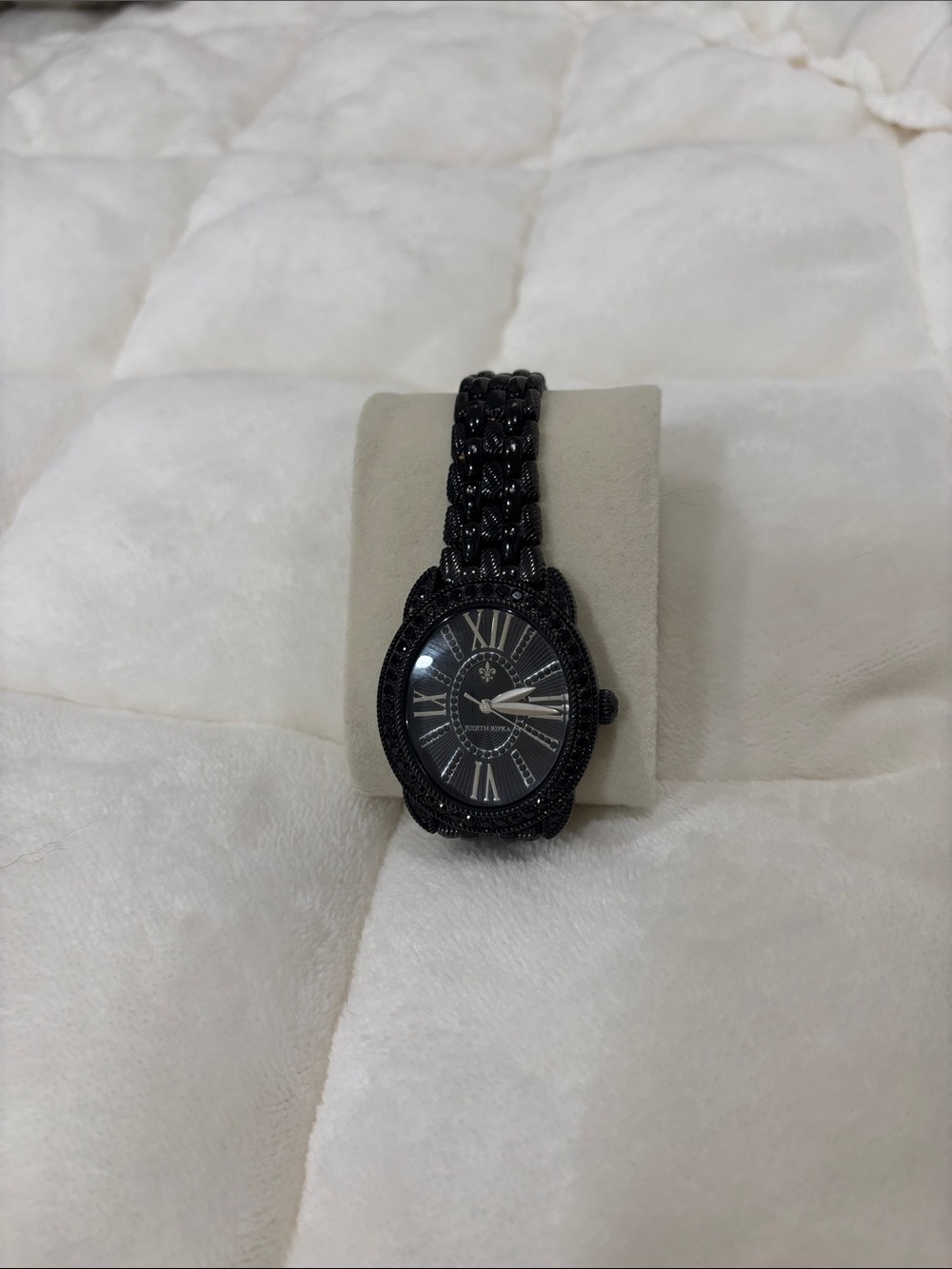 Judith Ripka Black Spinel Madison Oval Bracelet Watch
